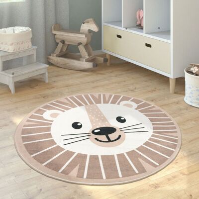 Paco Home - Kinderteppich Teppich Kinderzimmer Rund Spielmatte Babymatte Mond Koala Löwenkopf Beige, 120 Cm Rund Paco Home - Kinderteppich Teppich Kinderzimmer Rund Spielmatte Babymatte Mond Koala Löwenkopf Beige, 120 Cm Rund