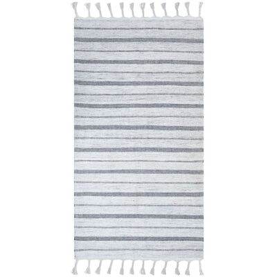 Beliani Weiße Streifen-Teppich - 80x150cm - Innen & Außen Dekor Beliani Weiße Streifen-Teppich - 80x150cm - Innen & Außen Dekor