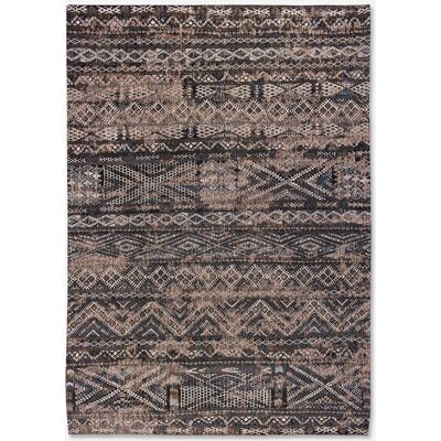 Louis de Poortere Schwarzer Kilim-Teppich - Vintage Geometrischer Bodenbelag Louis de Poortere Schwarzer Kilim-Teppich - Vintage Geometrischer Bodenbelag