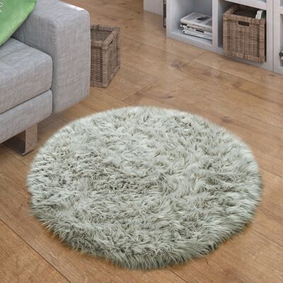 PACO HOME Playa 960 Hochflor-Fellteppich - Grau, 120 cm PACO HOME Playa 960 Hochflor-Fellteppich - Grau, 120 cm