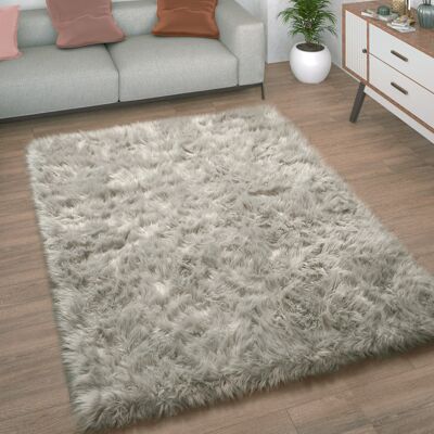 Paco Home - Kunstfell Fellteppich Imitat Teppich Hochflor Sitzkissen Herzform Rund Fell Form Grau, 30 Cm Rund Paco Home - Kunstfell Fellteppich Imitat Teppich Hochflor Sitzkissen Herzform Rund Fell Form Grau, 30 Cm Rund