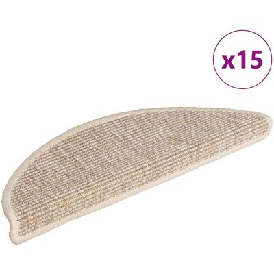 vidaXL Treppenteppiche Selbstklebend 15 Stück Hellbeige - Treppenteppiche vidaXL Treppenteppiche Selbstklebend 15 Stück Hellbeige - Treppenteppiche