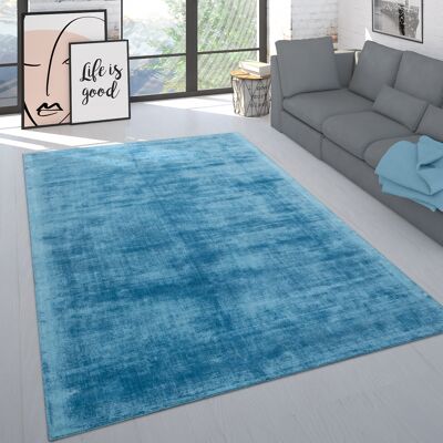 Paco Home Teppich Handgefertigt Hochwertig Einfarbig Kurzflor Modern Materialmix In Türkis 80x150 Cm Paco Home Teppich Handgefertigt Hochwertig Einfarbig Kurzflor Modern Materialmix In Türkis 80x150 Cm