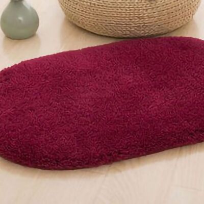 JUTE Ovaler Teppich Aus Arktischem Samt Fürs Schlafzimmer, Fußmatte Aus Antarktischem Samt Fürs Wohnzimmer, Rutschfeste Lammwollmatte Fürs Badezimmer, Bordeauxrot, 40 X 60 Cm JUTE Ovaler Teppich Aus Arktischem Samt Fürs Schlafzimmer, Fußmatte Aus Antarktischem Samt Fürs Wohnzimmer, Rutschfeste Lammwollmatte Fürs Badezimmer, Bordeauxrot, 40 X 60 Cm