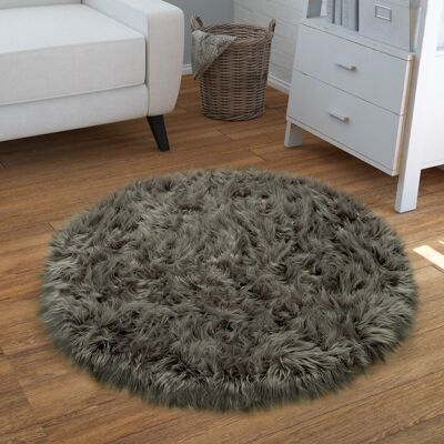 Paco Home - Kunstfell Fellteppich Imitat Teppich Hochflor Sitzkissen Herzform Rund Fell Form Anthrazit, 30 Cm Rund Paco Home - Kunstfell Fellteppich Imitat Teppich Hochflor Sitzkissen Herzform Rund Fell Form Anthrazit, 30 Cm Rund