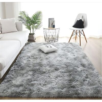 MINKUROW Flauschiger Bodenteppich, Flauschiger Kunstfell-teppich Mit Farbverlauf, Dekorative Fußmatten Für Schlafzimmer, Wohnzimmer, Esszimmer (hellgrau, 80 × 120 Cm) MINKUROW Flauschiger Bodenteppich, Flauschiger Kunstfell-teppich Mit Farbverlauf, Dekorative Fußmatten Für Schlafzimmer, Wohnzimmer, Esszimmer (hellgrau, 80 × 120 Cm)