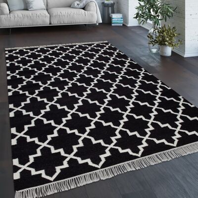 Paco Home Schwarzes/Weißes Marokkanisches Teppich - Handgewebt Skandinavischer Stil Paco Home Schwarzes/Weißes Marokkanisches Teppich - Handgewebt Skandinavischer Stil