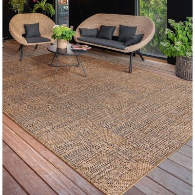 Paco Home Outdoor Teppich Wetterfest Modern Flachgewebe, Jute-optik Für Terrasse & Balkon Beige Braun 160 Cm Rund Paco Home Outdoor Teppich Wetterfest Modern Flachgewebe, Jute-optik Für Terrasse & Balkon Beige Braun 160 Cm Rund
