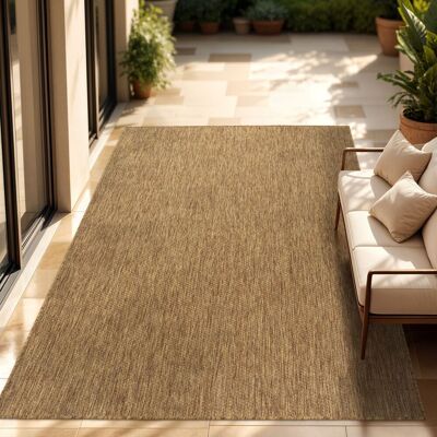 Paco Home In- & Outdoor Teppich Flachgewebe Einfarbig Modern Wetterfest Für Terrasse Küche 200 Cm Quadrat, Coffee Paco Home In- & Outdoor Teppich Flachgewebe Einfarbig Modern Wetterfest Für Terrasse Küche 200 Cm Quadrat, Coffee