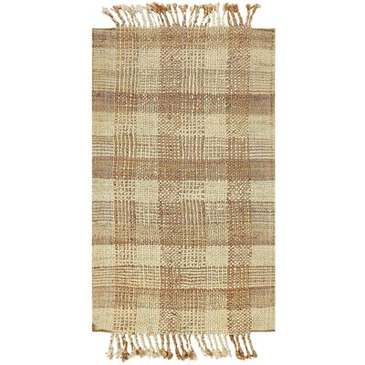 Beliani Beigefarbener Jute-Teppich - Geometrisches Muster Beliani Beigefarbener Jute-Teppich - Geometrisches Muster