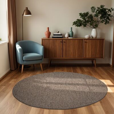 Paco Home In- & Outdoor Teppich Flachgewebe Einfarbig Modern Wetterfest Für Terrasse Küche Taupe, 120 Cm Rund Paco Home In- & Outdoor Teppich Flachgewebe Einfarbig Modern Wetterfest Für Terrasse Küche Taupe, 120 Cm Rund