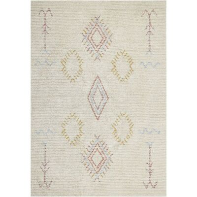 Beliani Baumwolle 140x200cm Geometrischer Muster Handgefertigter Teppich - Teppich Beliani Baumwolle 140x200cm Geometrischer Muster Handgefertigter Teppich - Teppich
