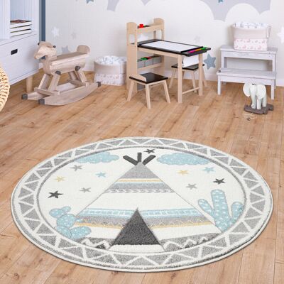 Paco Home - Kinder Rundteppich 120cm - Weich, Langlebig & Modern Pastell Paco Home - Kinder Rundteppich 120cm - Weich, Langlebig & Modern Pastell
