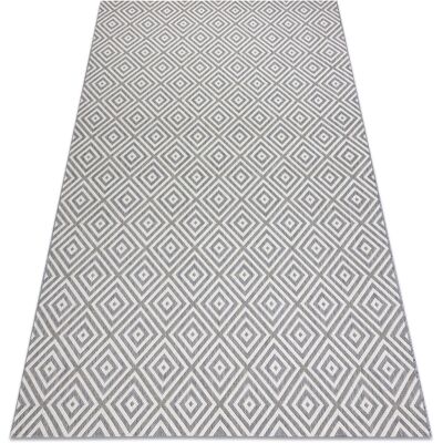 RUGSX Teppich Flat Sisal 48607637 Quadrate Diamanten Grau / Creme Grey 160x230 Cm RUGSX Teppich Flat Sisal 48607637 Quadrate Diamanten Grau / Creme Grey 160x230 Cm