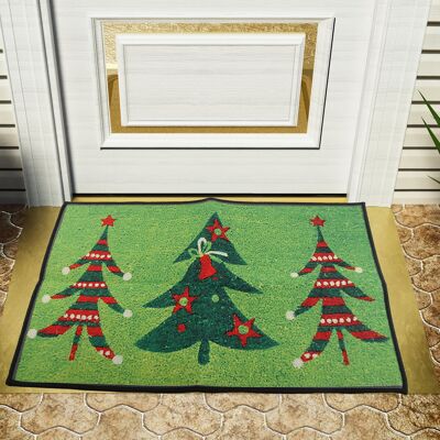 HEAT Weihnachtsfußmatte, Flanell-fußmatte, Weihnachtsmotiv, Rutschfeste Fußmatte Für Den Eingangsbereich, Ideal Fürs Wohnzimmer HEAT Weihnachtsfußmatte, Flanell-fußmatte, Weihnachtsmotiv, Rutschfeste Fußmatte Für Den Eingangsbereich, Ideal Fürs Wohnzimmer
