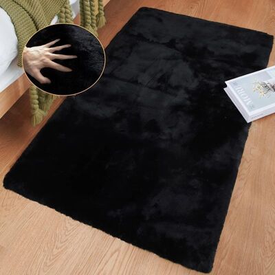 OEM Schwarzer, Flauschiger Schlafzimmerteppich 60x90cm, Kunstfell, Weicher Schwarzer Wohnzimmerteppich, Kleiner Waschbarer Teppich, Kurzfloriger Schwarzer Flauschiger Teppich, Rechteckig OEM Schwarzer, Flauschiger Schlafzimmerteppich 60x90cm, Kunstfell, Weicher Schwarzer Wohnzimmerteppich, Kleiner Waschbarer Teppich, Kurzfloriger Schwarzer Flauschiger Teppich, Rechteckig