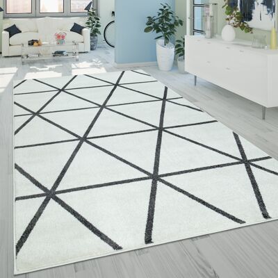 Paco Home Wohnzimmer-teppich, Kurzflor-teppich Im Skand-stil Mit Rauten-muster, In Weiß 60x100 Cm Paco Home Wohnzimmer-teppich, Kurzflor-teppich Im Skand-stil Mit Rauten-muster, In Weiß 60x100 Cm