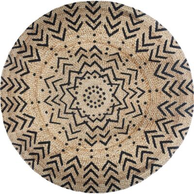 Univers Decor - Runder Teppich Aus Jute Mit Dem Motiv 1 Livin Durchmesser 120 Cm Atmosphera - Jute Univers Decor - Runder Teppich Aus Jute Mit Dem Motiv 1 Livin Durchmesser 120 Cm Atmosphera - Jute