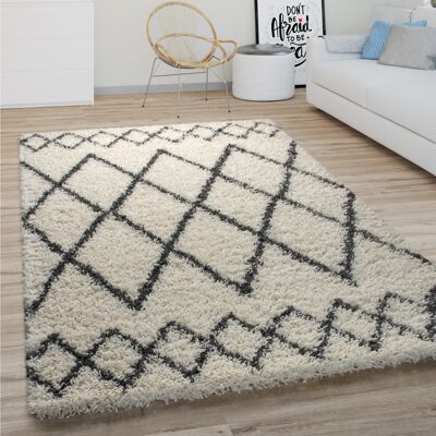 Paco Home - Großer Shaggy-Teppich - Skandinavisches Design - 120cm Paco Home - Großer Shaggy-Teppich - Skandinavisches Design - 120cm
