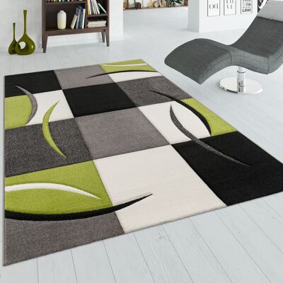 Paco Home Designer Teppich Mit Konturenschnitt Karo Muster Grün Schwarz 80x150 Cm Paco Home Designer Teppich Mit Konturenschnitt Karo Muster Grün Schwarz 80x150 Cm