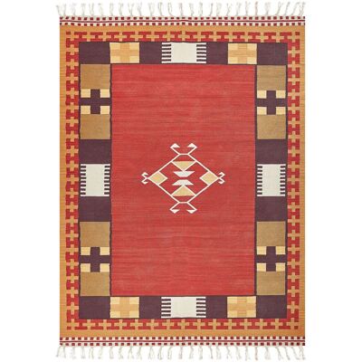 Beliani Baumwoll Multicolor Geometrischer Wendbarer Kilim 160x230cm Beliani Baumwoll Multicolor Geometrischer Wendbarer Kilim 160x230cm