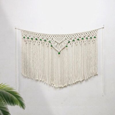 OEM Großer Makramee-wandbehang Mit Holzperlen 100 X 65 Cm Makramee-wandteppich Boho-stil Gewebter Teppich Schlafzimmer Vorhang Fransen Girlande Für OEM Großer Makramee-wandbehang Mit Holzperlen 100 X 65 Cm Makramee-wandteppich Boho-stil Gewebter Teppich Schlafzimmer Vorhang Fransen Girlande Für