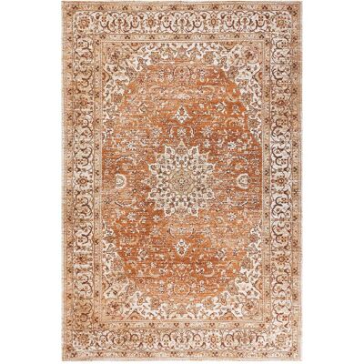 Beliani Orange Baumwolle Polyester Teppich - Vintage Orientalisches Muster - 200x300cm Beliani Orange Baumwolle Polyester Teppich - Vintage Orientalisches Muster - 200x300cm