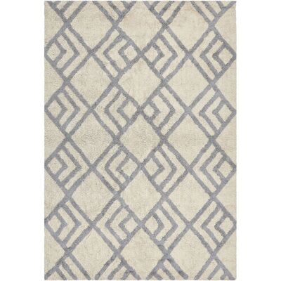 Beliani Baumwoll-Teppich Beige und Grau 140 x 200 cm - Rechteckig Beliani Baumwoll-Teppich Beige und Grau 140 x 200 cm - Rechteckig