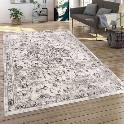 Paco Home Teppich Wohnzimmer Kurzflor Orient Muster Vintage Stil Moderne Ornamente Bordüre 60x100 Cm, Grau 9 Paco Home Teppich Wohnzimmer Kurzflor Orient Muster Vintage Stil Moderne Ornamente Bordüre 60x100 Cm, Grau 9
