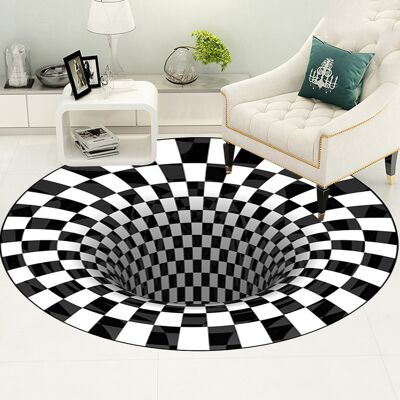 HEAT Runder 3d-teppich, Wohnzimmer-fußmatte, Couchtischdecke, Optischer 3d-dekorteppich Für Schlafzimmer, Esszimmer, Büro HEAT Runder 3d-teppich, Wohnzimmer-fußmatte, Couchtischdecke, Optischer 3d-dekorteppich Für Schlafzimmer, Esszimmer, Büro