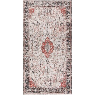 Beliani Baumwoll-Teppich 80 x 150 cm Rot und Beige - Vintage Stil Beliani Baumwoll-Teppich 80 x 150 cm Rot und Beige - Vintage Stil