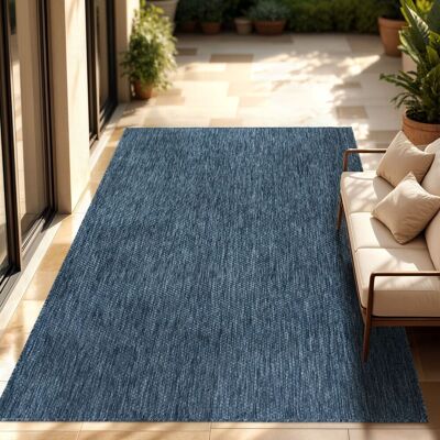 Paco Home In- & Outdoor Teppich Flachgewebe Einfarbig Modern Wetterfest Für Terrasse Küche Blau, 200 Cm Quadrat Paco Home In- & Outdoor Teppich Flachgewebe Einfarbig Modern Wetterfest Für Terrasse Küche Blau, 200 Cm Quadrat
