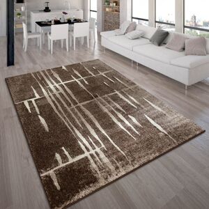 Paco Home - Designer Teppich Modern Trendiger Kurzflor Braun Beige Creme Meliert 60x100 cm