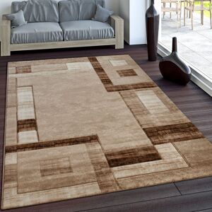 Paco Home - Edler Designer Teppich Konturenschnitt Kariert in Braun Beige Meliert 60x100 cm