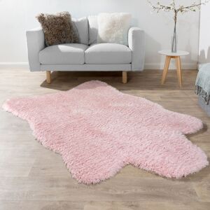 Paco Home - Fellteppich Kunstfell xxl Imitat Flokati Stil Langflor Teppich Wohnzimmer Rosa 60x100 cm