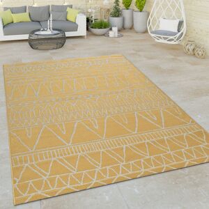 Paco Home - In- & Outdoor Flachgewebe Teppich Modern Ethno Muster Zickzack Design In Gelb 60x100 cm