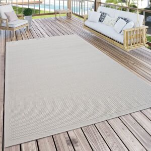 Paco Home - Outdoor Teppich Für Terrasse Und Balkon Küchenteppich Einfarbig Modern Creme Beige 60x100 cm