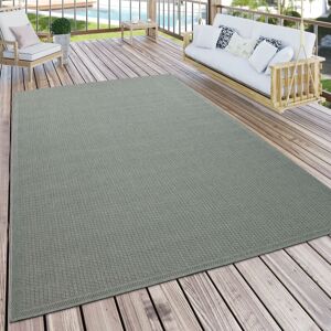 Outdoor Teppich Für Terrasse Und Balkon Küchenteppich Einfarbig Modern Grün 60x100 cm - Paco Home