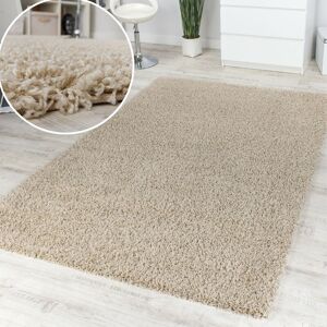 Shaggy Creme Hochflor Langflor Teppich Ivory Creme Top Ausverkauf Hammer Preis 60x100 cm - Paco Home