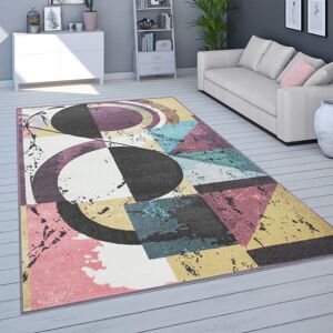 Paco Home - Teppich Für Wohnzimmer, Kurzflor In Pastellfarben, Abstraktes Design, In Bunt 60x100 cm
