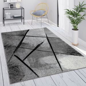 Paco Home - Teppich Grau Wohnzimmer Vintage Kurzflor Geometrisch Abstraktes Muster 60x100 cm, Grau 2