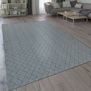 Teppich Wohnzimmer Esszimmer Küche Flecht Web Muster Modern Grau 60x100 cm - Paco Home