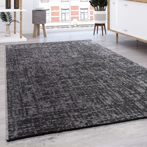 Teppich Wohnzimmer Flachgewebe Modern Sisal Muster Einfarbig Pastell Fransen 60x100 cm, Grau - Paco Home