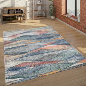 Paco Home - Teppich Wohnzimmer Kurzflor Bunt Mit Geometrischem Muster, In Blau Rot Grün 60x100 cm