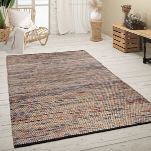 Paco Home - Teppich Wohnzimmer Kurzflor Jute Handgewebt Meliertes Ethno Muster Naturfaser 60x100 cm, Bunt