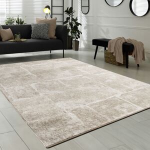 Paco Home - Teppich Wohnzimmer Kurzflor Modern Meliert Steinoptik Mauer Muster Braun 60x100 cm