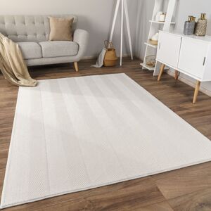 Paco Home - Teppich Wohnzimmer Kurzflor Rutschfest Skandi Boho Design Einfarbig Geometrisch 60x100 cm, Creme