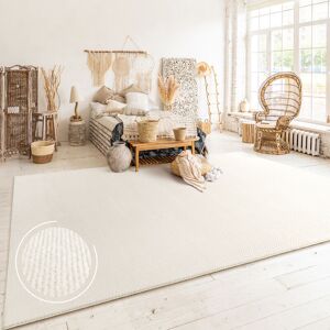 Teppich Wohnzimmer Kurzflor Skandinavisches Boho Muster Moderne Einfarbige Deko 60x100 cm, Creme - Paco Home