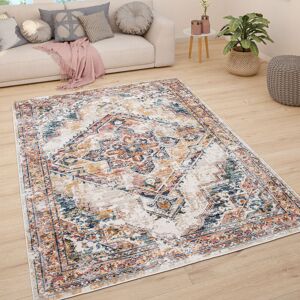 Paco Home - Teppich Wohnzimmer Kurzflor Vintage Pastell Modernes Orientalisches Muster 60x100 cm, Bunt