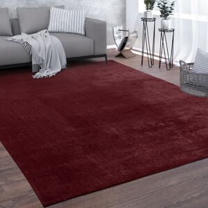 Paco Home - Waschbarer Teppich Wohnzimmer Kurzflor Einfarbiger Moderner Stil Weich Rot 60x100 cm